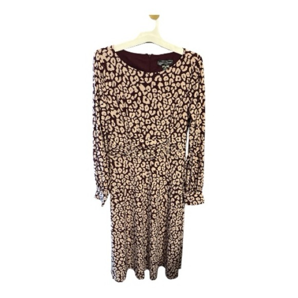 Jessica Howard Petite Women’s Long Sleeve Animal Print Midi Dress Size 8P - Picture 12 of 12